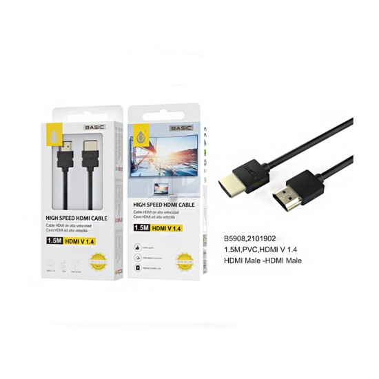 CABO DE HDTV ONEPLUS B5908 NE 4K 1080P 1,5M PRETO CABO DE HDTV ONEPLUS B5908 NE 4K 1080P 1,5M PRETO